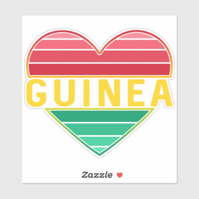 Ich Liebe Guinea, guineisches Herz Aufkleber (Blatt)