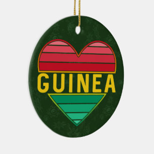 Ich Liebe Guinea, guineisches Herz Keramik Ornament
