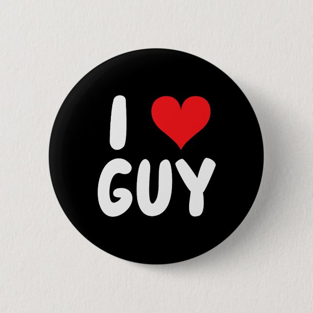 Ich liebe Guy - Herz - Name  Button (Vorderseite)