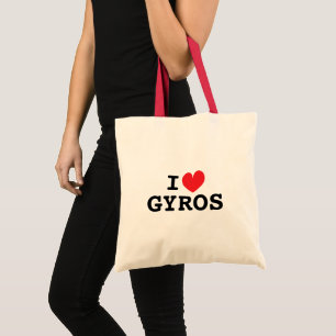 Ich liebe Gyros Griechische Lebensmittel Tote Bag Tragetasche