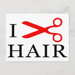 Ich Liebe Hair, Hair schneiden, Liebe Barbers, Lie Postkarte