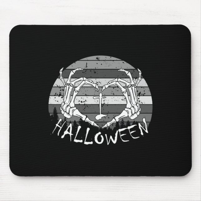 Ich liebe Halloween Lustiger Knochen Hände Totenko Mousepad (Vorne)