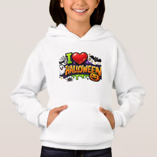 Ich liebe Halloween Popkultur Grafik Hoodie