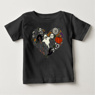 Ich liebe Halloween-Urlaubsgrafik Casual-Kostüm Baby T-shirt