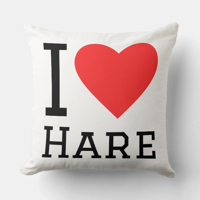 Ich liebe Hasen  Kissen (Vorderseite)