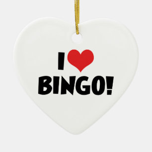 Ich liebe Heart Bingo! - Bingo Liebhaber Keramik Ornament