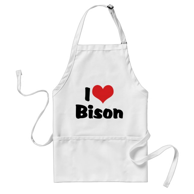 Ich liebe Heart Bison Schürze (Vorne)