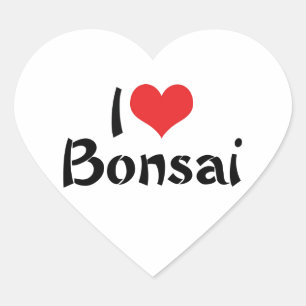 Ich liebe Heart Bonsai - Japanischer Baum Kunstlie Herz-Aufkleber
