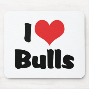 Ich liebe Heart Bulls Mousepad