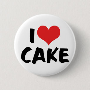 Ich liebe Heart Cake - Cake Cookie Donut Liebhaber Button