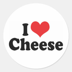 Ich liebe Heart Cheese - Milchliebhaber Runder Aufkleber