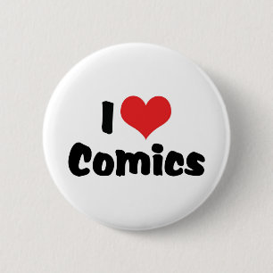 Ich liebe Heart-Comics - Comicbuchliebhaber Button