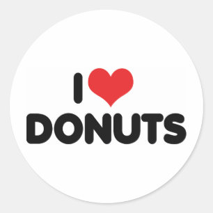 Ich liebe Heart Donuts - Donut Snack Essen Zuckerl Runder Aufkleber