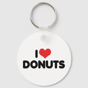 Ich liebe Heart Donuts - Donut Snack Essen Zuckerl Schlüsselanhänger