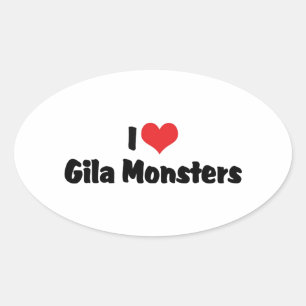 Ich liebe Heart-Gila-Monster - Echsenliebhaber Ovaler Aufkleber