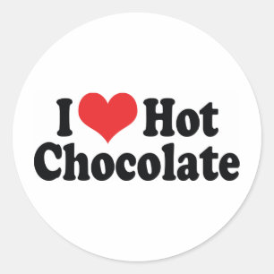 Ich liebe Heart Hot Chocolate - Heiße Schokoladenl Runder Aufkleber