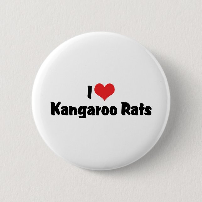 Ich liebe Heart Kangaroo Rats Button (Vorderseite)