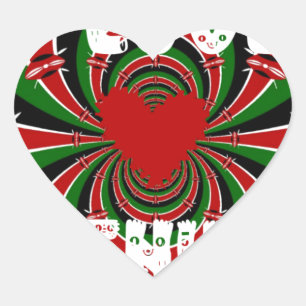Ich liebe Heart Kenia: Dynamische Flaggenkunst Herz-Aufkleber