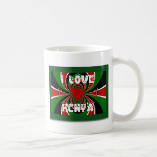 Ich liebe Heart Kenya: Dynamische Flaggenkunst Kaffeetasse