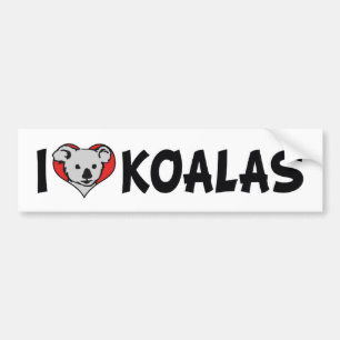 Ich liebe Heart Koalas - Koala-Bären-Freunde Autoaufkleber