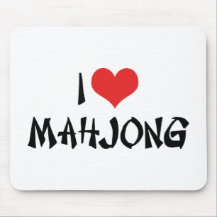 Ich liebe Heart Mahjong - Mah Jong Liebhaber Mousepad