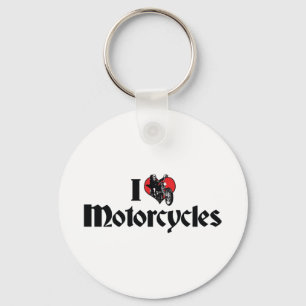 Ich liebe Heart Motorräder Schlüsselanhänger