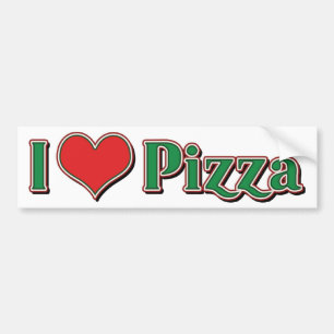 Ich liebe Heart Pizza Autoaufkleber