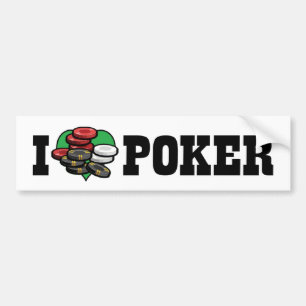 Ich liebe Heart Poker - Texas Holdem Liebhaber Autoaufkleber