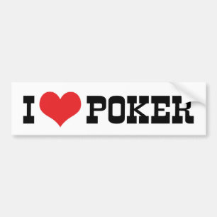 Ich liebe Heart Poker - Texas Holdem Liebhaber Autoaufkleber