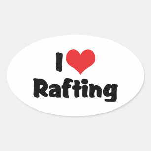 Ich liebe Heart Rafting - Weißwasser-Raft-Liebhabe Ovaler Aufkleber