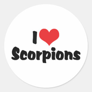 Ich liebe Heart Scorpions Runder Aufkleber