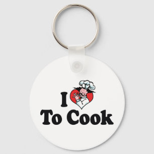 Ich liebe Heart To Cook - Chef Baker Kochliebhaber Schlüsselanhänger