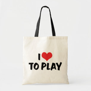 Ich liebe Heart To Play - Sport Basketball Fußball Tragetasche