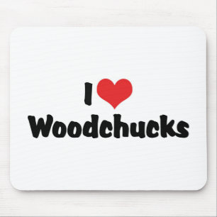Ich liebe Heart Woodchucks Mousepad