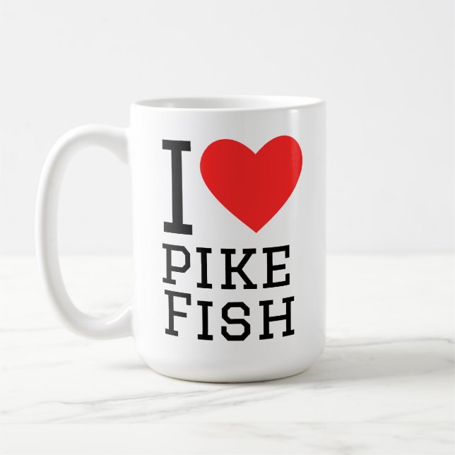 Ich liebe Hechtfische Kaffeetasse (Links)
