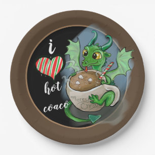 Ich LIEBE heiß Coaco Baby Dragon Weihnachten Pappteller