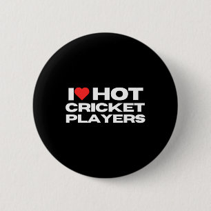 Ich liebe heiße Cricket-Spieler Lustige Sport-Mama Button