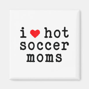 Ich liebe heiße Fußball-Mütter Lustige Liebe Rotes Magnet