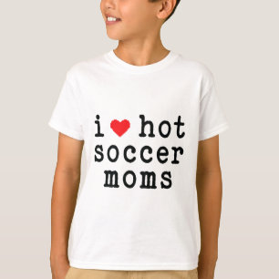 Ich liebe heiße Fußballmütter Lustige Liebe rotes T-Shirt