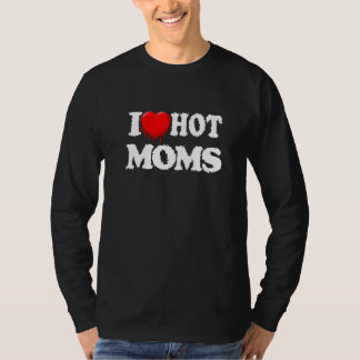 Ich liebe heiße Mütter lustiges rotes Herz Premium T-Shirt