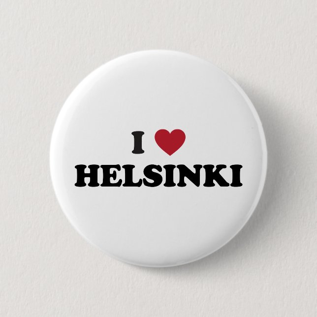 Ich liebe Helsinki Finnland Button (Vorderseite)