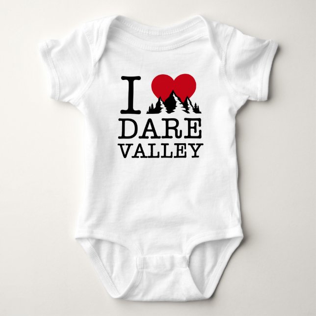 "Ich Liebe-Herausforderungs-Tal-" Baby-Bodysuit Baby Strampler (Vorderseite)