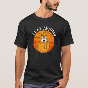 Ich liebe Herbst Katze Kürbis Oktober Ernte T-Shirt