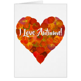 Ich Liebe Herbst!—Red Aspen Leaf Herz 1