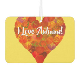 Ich Liebe Herbst!—Red Aspen Leaf Herz 1 Autolufterfrischer