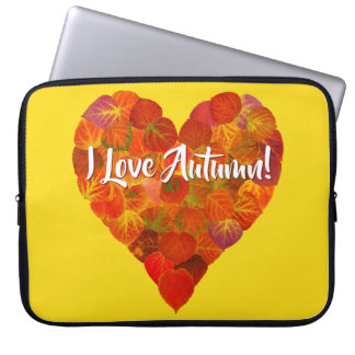 Ich Liebe Herbst!—Red Aspen Leaf Herz 1 Laptopschutzhülle
