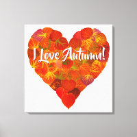 Ich Liebe Herbst!—Red Aspen Leaf Herz 1