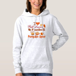 Ich Liebe Herbstlaub Fußball und Kürbisgewürz Hoodie