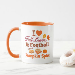 Ich Liebe Herbstlaub Fußball und Kürbisgewürz. Tasse