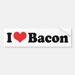 Ich liebe Herz Bacon - Baconliebhaber Autoaufkleber